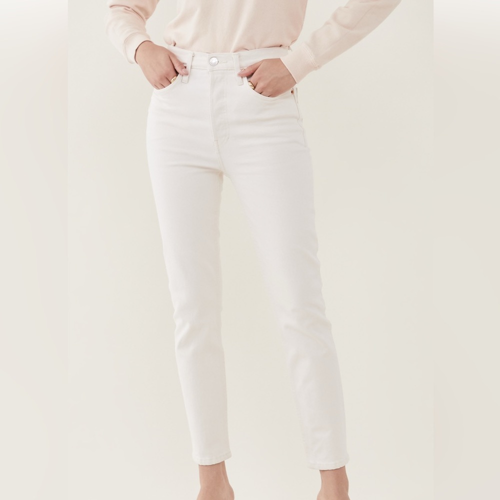 Re/Done Women's High Rise Jeans in White